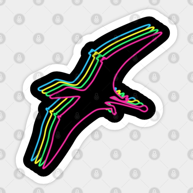 Pterosaur 80s Neon Sticker by Nerd_art